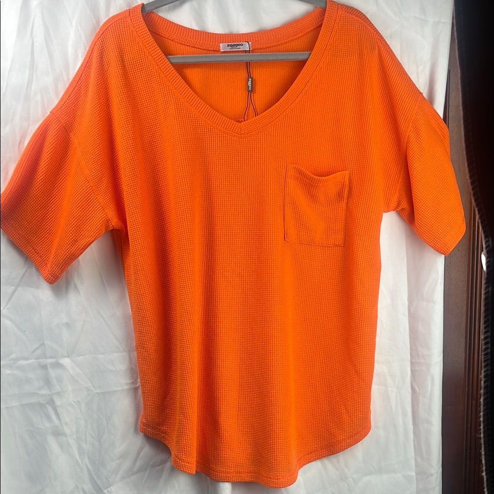 Zeagoo Orange Short Sleeve Boxy T-Shirt